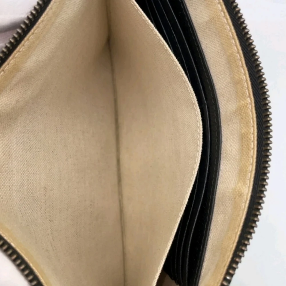 GUCCI Black Leather Bee & Star Wristlet Pouch Clutch 495066 Full Inclusion LNC - Picture 8 of 10